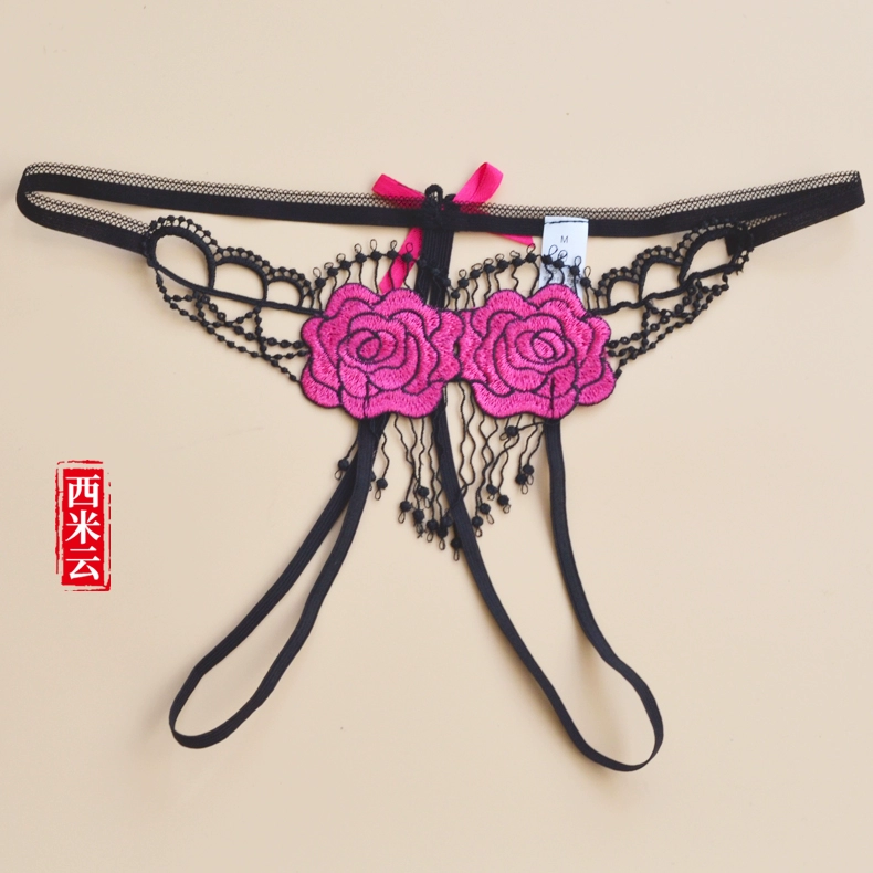 Sexy Thong ren cám dỗ cung tất cả phụ nữ trong suốt quần lót tập tin hở hình chữ Y Quần massage nội y sexy - G-string