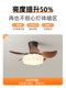 French Mid-Century Style Feather Restaurant Fan Light Full Spectrum Eye Protection Walnut Color Master Bedroom Study Silent Fan Light