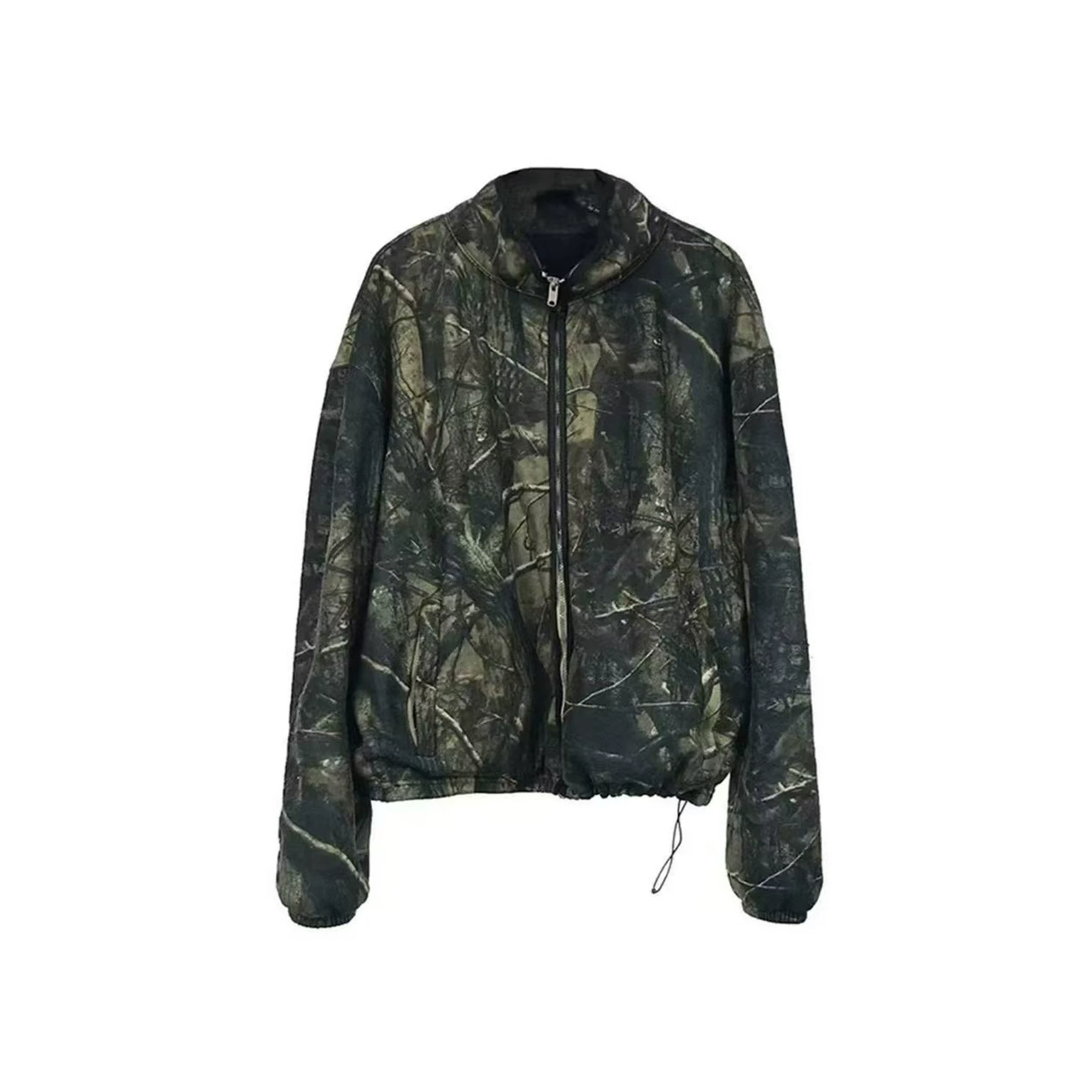 Свитшот на молнии с вышивкой Yeezy Season 5 реалтовая камуфляжная ветка стойка воротник куртка