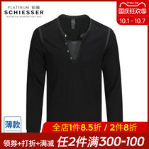Schiesser Shu Ya underwear mens platinum autumn thin long sleeve can be worn outside T-shirt shirt casual top men
