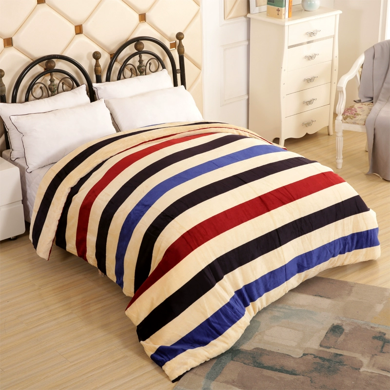 Chăn ấm áp đơn mảnh san hô nhung lớn màu đỏ hai mặt lông dày nhung sinh viên chăn - Quilt Covers