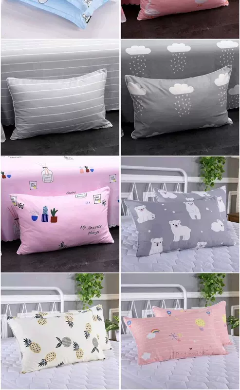 Vỏ gối cotton nguyên chất cặp kèn 40x60 lớn 45x70 cotton dày gối bốn mùa gối bông - Gối trường hợp