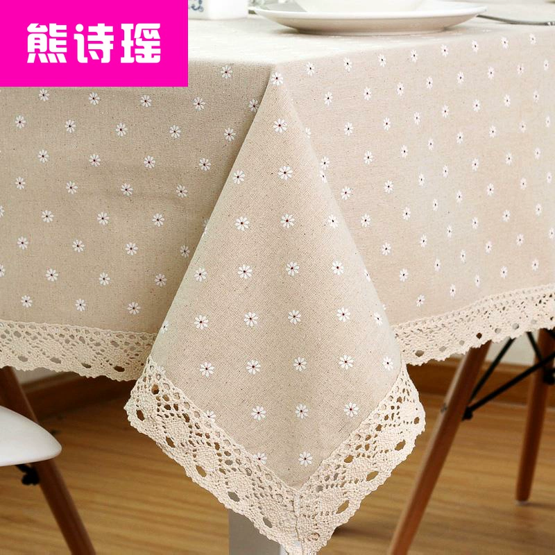 Phong cách Nhật Bản cotton và lanh khăn trải bàn vải nghệ thuật sân vườn khăn trải bàn tròn khăn trải bàn dài hình vuông cà phê nhỏ tươi trong tấm vải - Khăn trải bàn