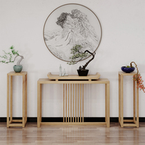 New Chinese solid wood porch table cabinet Zen against the wall porch antique end scenery flower table for table Nordic long strip table