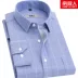 Áo sơ mi nam và xuân mùa thu Nam Cực dài tay Cotton trung niên rộng Cotton kẻ sọc kinh doanh Áo sơ mi nam