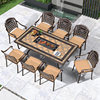 8 [chair]+[Tile barbecue long table 188x98cm] Send cushion