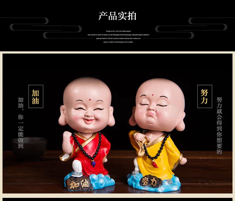 Trang trí nhà sáng tạo Dễ thương lắc đầu nhà sư nhỏ quà tặng đám cưới Tủ rượu học văn phòng trang trí máy tính để bàn trang trí phòng khách nhà cấp 4