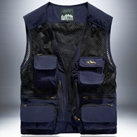 Xe jeep mùa hè mới lưới vest nam phần mỏng kích thước lớn nhiều túi chụp ảnh vest vest vest vest - Dệt kim Vest áo len cardigan nam