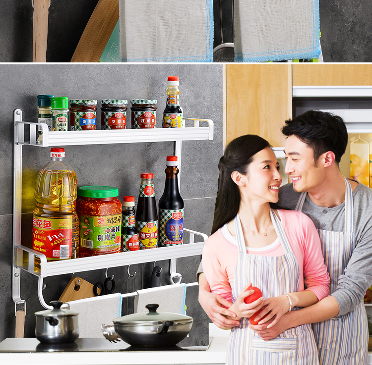 Đặc biệt cung cấp miễn phí đấm giá bếp treo tường Bắc Âu lưu trữ giá gia vị treo kệ bếp cung cấp dao giữ - Phòng bếp chảo thép carbon