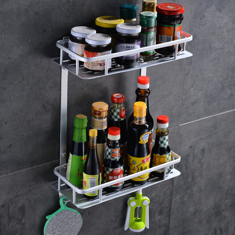 Special space aluminum kitchen contains wall hanging kitchen flavor box free punch shelf washing table