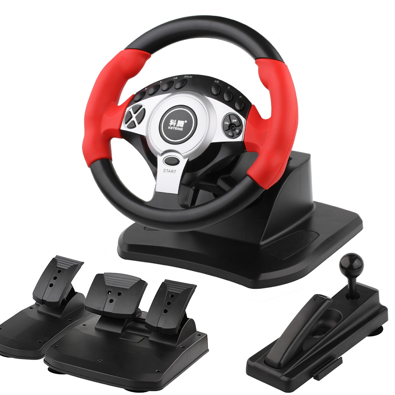 [USD 88.79] 900 degree racing game Steering wheel pc computer manual