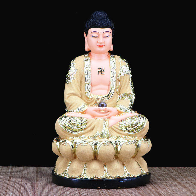 Tathagata Buddha Amitabha Pharmacist Buddha Three Treasures Buddha Shakyamuni Saha Three Holy Resin Buddha Statues