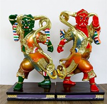 16-inch clairvoyant wind ear protector general Mazu left and right Guardian Taoist statue resin painted Buddha statue