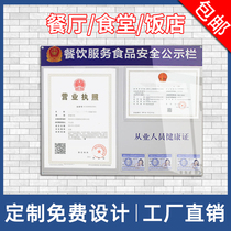 Acrylic Plate Food Safety Supervision Information Public Bulletin Board Business License Health License Health Certificate Three-in-one Box