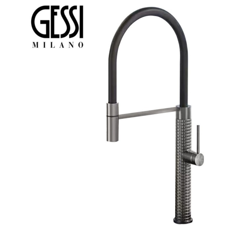 Italian Gessi Kitchen Splash-Proof Hot and Cold Water All-Copper Swivel Sink Faucet