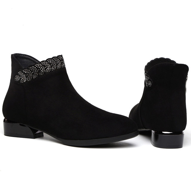 ເກີບຫນັງສັ້ນ Tina Belle nubuck ເກີບເກີບສົ້ນຕີນຫນາຂອງແມ່ຍິງແບບໃຫມ່ Martin boots ເກີບຫນັງຂອງແມ່