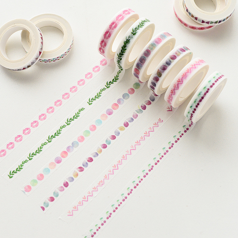 Hand painted rims Decorative Narrow and Paper Adhesive Hand Ripping ledger Decorative fine subsection cutting lines and paper adhesive tapes