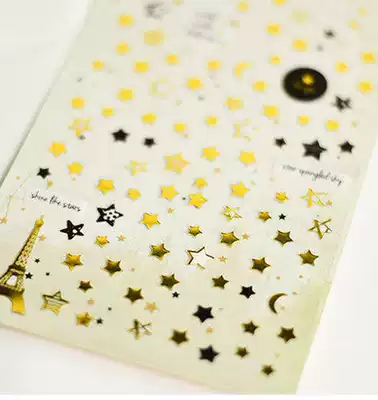 Hot stamping Handbook handmade DIY photo book decoration sticker Tower Starry Sky Moon Paris star Photo Sticker