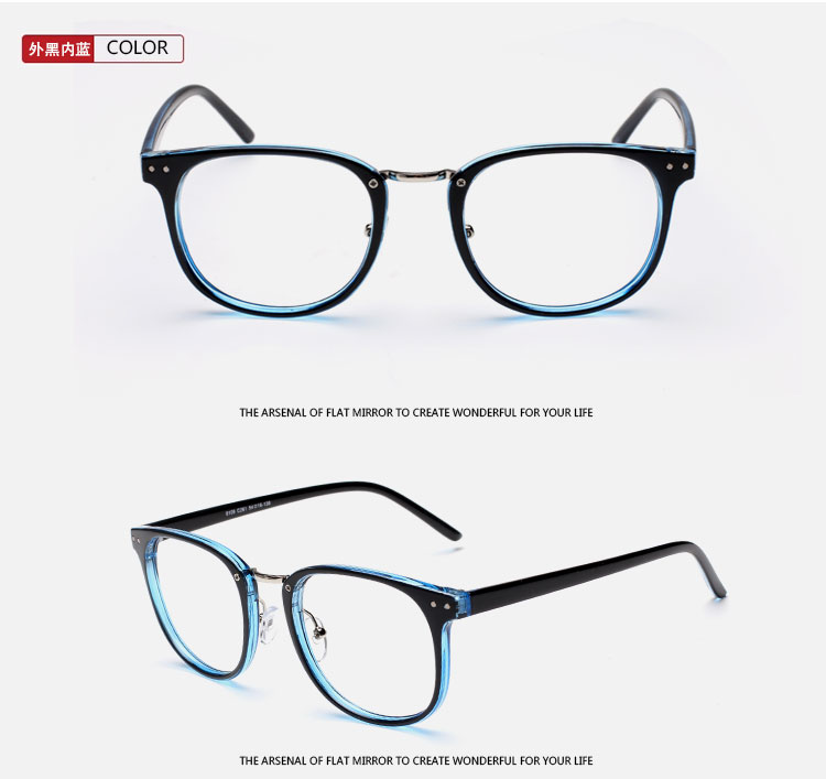 Phiên bản tiếng Hàn của khung tròn retro bức xạ gương phẳng kính cửa hàng kính gọng kính nam và nữ với kính cận thị đã hoàn thành kính mắt rayban