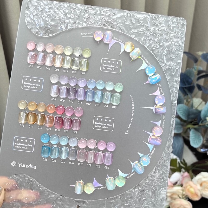 2025 New Aurora Crystal-Plated 30 Colors Blue Explosive Cat Eye Nail Polish Gel Internet Celebrity Popular Popular Manicure Set