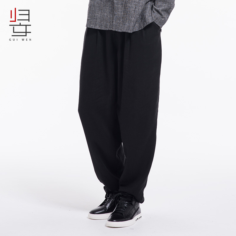 Quần âu nam quần lửng ống rộng quần nam cà rốt 2019 xuân hè hè phong cách Trung Quốc cotton và vải lanh quần nam - Crop Jeans quần nam đẹp