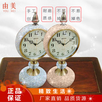 Pure copper European style wall clock living room all copper clock wall hanging retro American luxury atmospheric wall clock silent desk clock