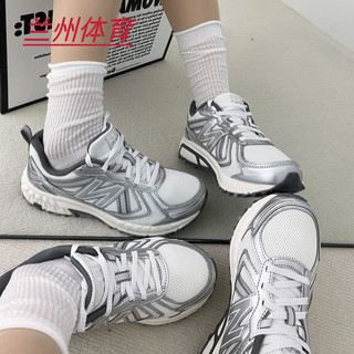 Newbalance 410 shock-absorbing and anti-slip low-top casual running shoes for men and women mt410km5 silver white