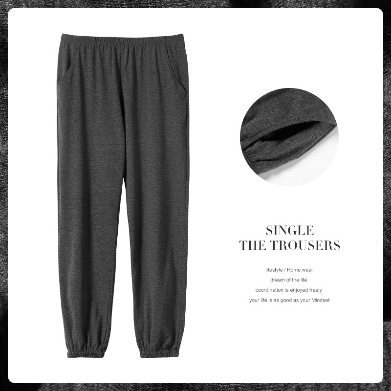 Long Pants Sleeping Pants Woman Summer Pure Cotton Slim loose black bunches Outlet Air Conditioning Pants External Wear Spring Autumn Full Cotton Home Pants