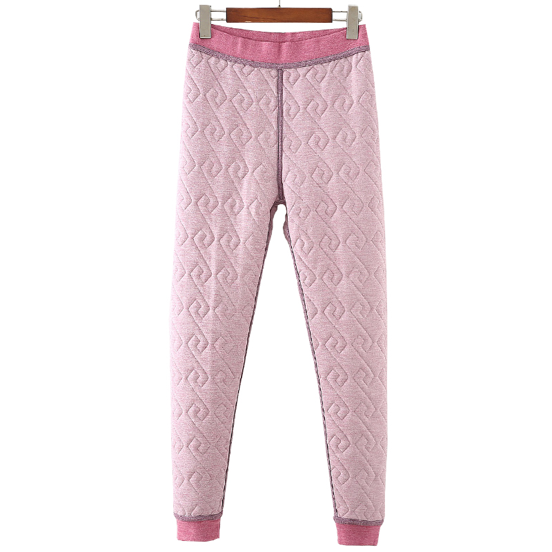 Middle-aged lady high-waist three layers thickening winter warm cotton silk elasticity repair clamps cotton old cotton pants