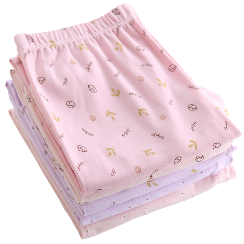 Bà vừa cotton in cao eo đơn mảnh quần mùa thu trẻ trung niên thời trang hoa quần xà cạp Điểm mấu chốt quần.