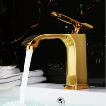 German upscale golden face basin tap hot and cold water single hole table upper and lower basin tap bath cabinet washbasin new