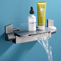 New German all-copper gun grey bathtub tap waterfall Water out bathroom toilet tap hot and cold water cylinder edge