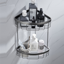 New products Germany 304 stainless steel wire drawing gun grey toilet shelving bathroom triangular basket body bath lotion shelf