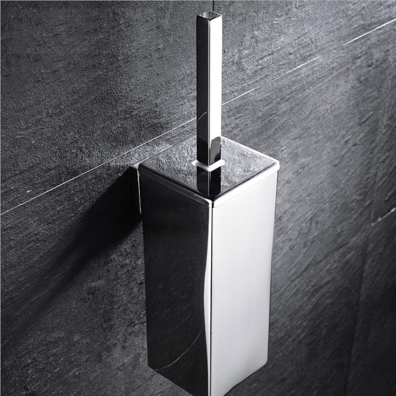 German 304 Stainless Steel Square Toilet Brush Suit Makeup Room Toilet Rack Toilet Cup Bathroom Hardware Pendant