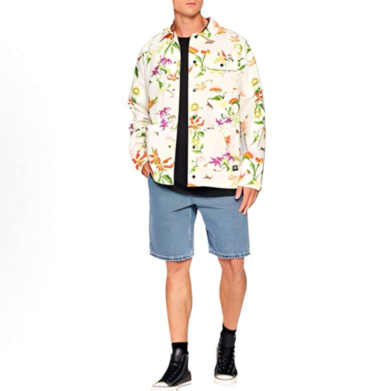 Vans Men's and Women's Floral Single-Breasted Casual Trendy Long-Sleeve Jacket Vn0A3Wf1Yk1
