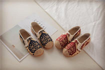 Chinese style cotton linen ethnic fashion children children childrens parents shoes cute Mori casual single shoes men Lijiang