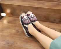 Hanfu womens ancient style embroidered shoes Joker ancient shoes Han element shoes cloth shoes Han shoes elegant Beijing Opera facial makeup embroidered shoes