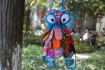 National handmade cloth bag owl cloth bag backpack 4-18-year-old small and medium backpack