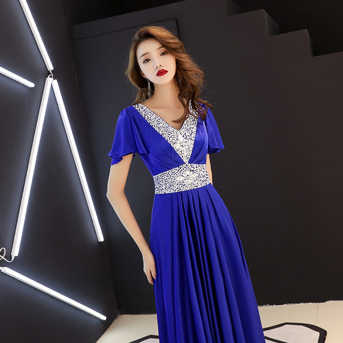 Evening dress prom gown Chorus performance dress host banquet evening dress temperament self-cultivation annual meeting chorus long dress