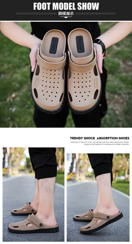 Dép nam đế mềm chống trơn trượt hai đôi dép trong nhà mùa hè thoáng khí từ nam kéo ngoài trời phiên bản Hàn Quốc của mát mẻ kéo dép quai ngang adidas
