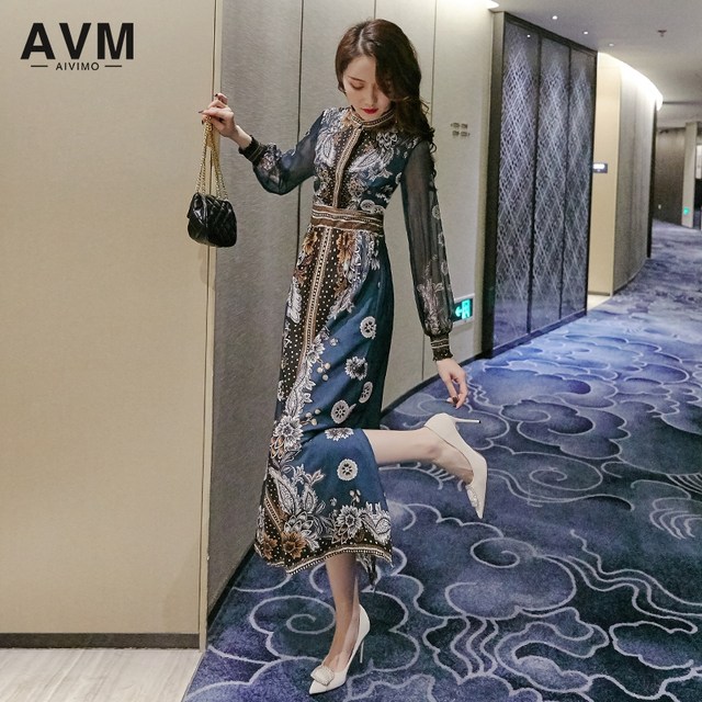 Spring French dress women's 2022 new women's ethnic style cheongsam improved version skirt waist is thin and temperament