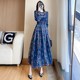 Spring French floral dress women's 2023 spring new women's clothing waist waist celebrity temperament high-end skirt