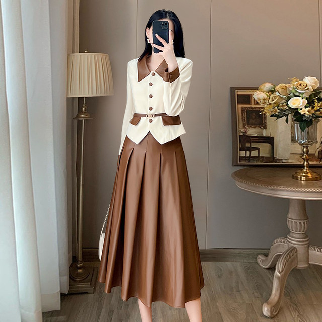 Small fragrant wind suit skirt spring women's 2023 spring new professional high-end fashion temperament celebrity two-piece suit