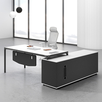 New Chinese Owner Desk Brief Modern Office Single Manager Table And Chairs Combined White Office Furniture