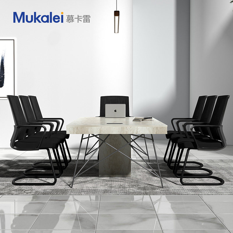 Large Mini Conference Table Long Table Brief Modern Reception Negotiation Table And Chairs Combination Long Table Work Desk Office Furniture