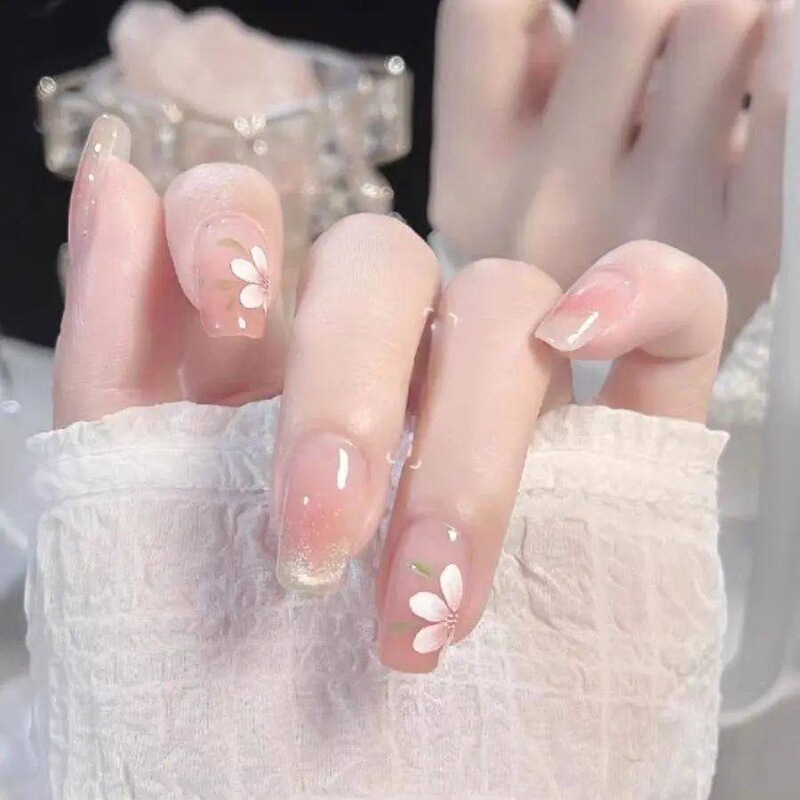 Handmade Children's Nail Art Wearable Short Peach Blossom Cat Eye Fake Nail Stickers for Girls 2026 New Model Handmade Children's Nail Art Wearable Short Peach Blossom Cat Eye Fake Nail Stickers for Girls 2026 New Model