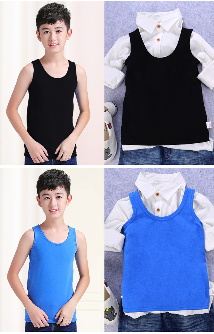 Áo trẻ em của Zhongda đáy quần cộng với nhung dày mặc vest bé trai ấm mùa đông đồ lót sling 9-15 tuổi quần áo cho bé