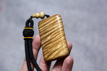 Collection grade golden silk Nan small leaf Zhennan safe hand handle burst gold silk watermelon corrugated pendant car hanging