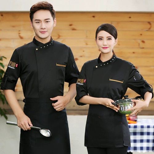 Высокий шеф -повар обслуживание длинные -насыщенные осенние и зимние отели кафетерий обратно кухонная шеф -повар