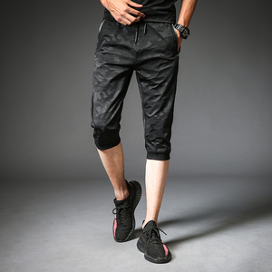 夏季薄款男士运动迷彩跑步7分裤